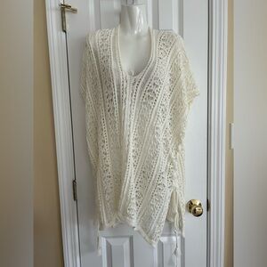 Elegant Cream Knit Swim Coverup